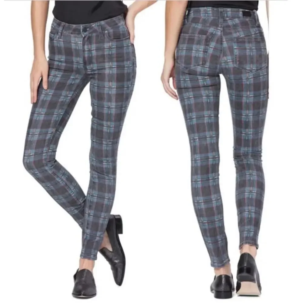 Paige jeans Hoxton ultra skinny black plaid size 29 - Picture 1 of 9
